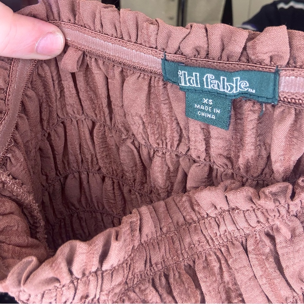 wild fable Rust-Brown Smocked Strapless Dress - Picture 3 of 3